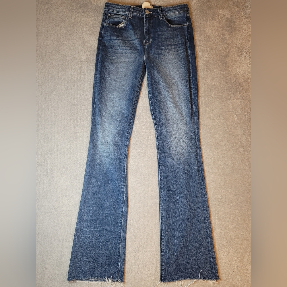 L’AGENCE Ruth High Rise Straight Jeans Mesa Wash Raw Hem Size 29 - Picture 3 of 11